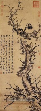  ancien - deux corneilles dans un arbre vieux Chine encre